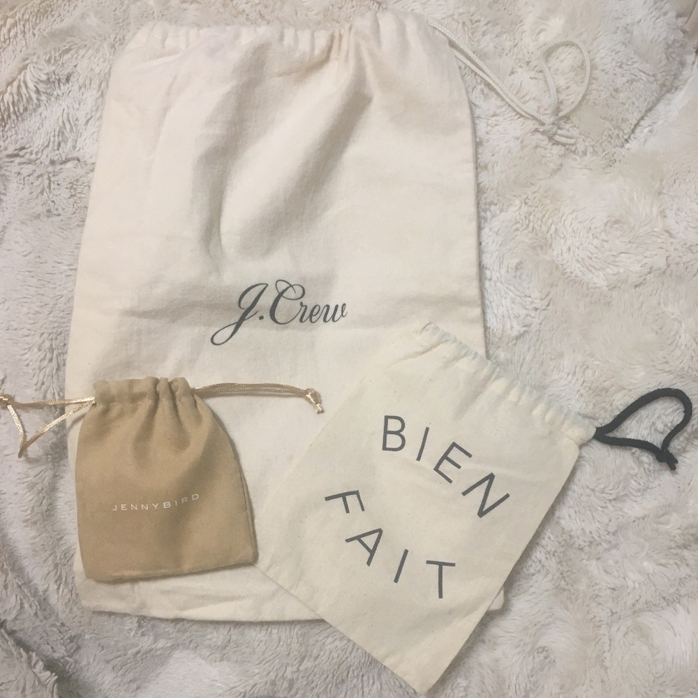 Bundle of J.Crew,Bien Fait & Jenny Bird jewelry/dust bags